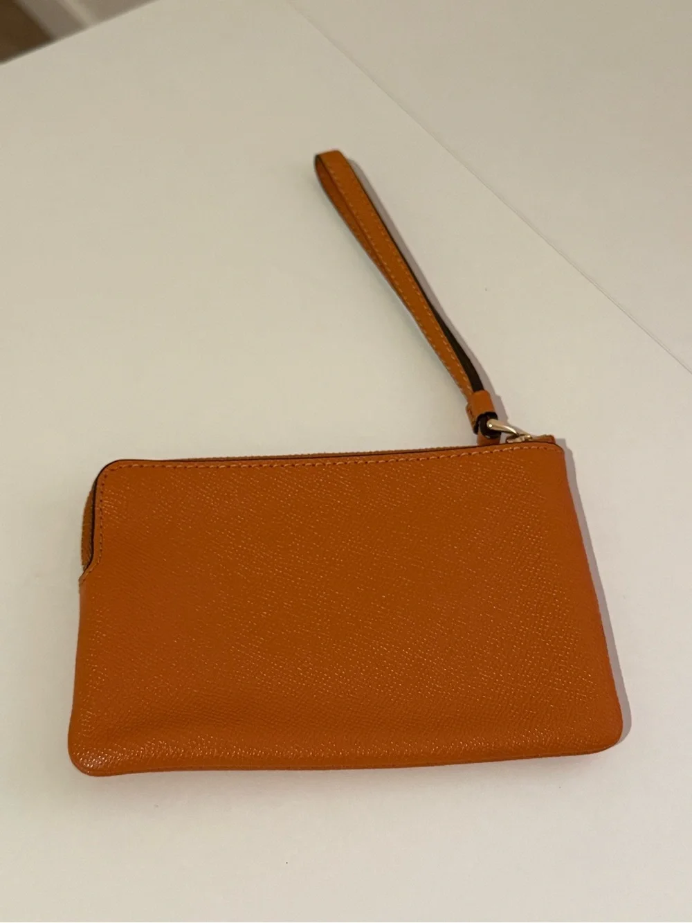 Coach Orange Leather Wristlet Pouch